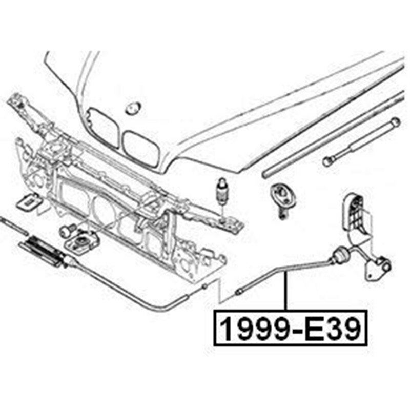 Engine Bowden Cable Kit / Hood Release Wire 51238176595 for BMW E39