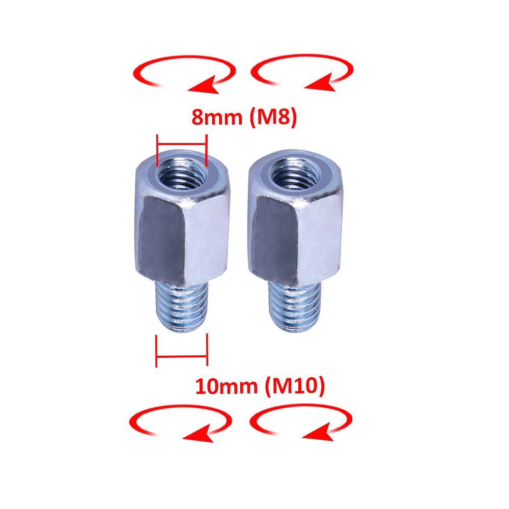Clockwise Anti-clockwise 8 to10mm Motorcycle Rearview Mirror Screw Thread Adapter Conversion Bolt Mirror Screw For Yamaha KTM: Silver 8-10 R-RR