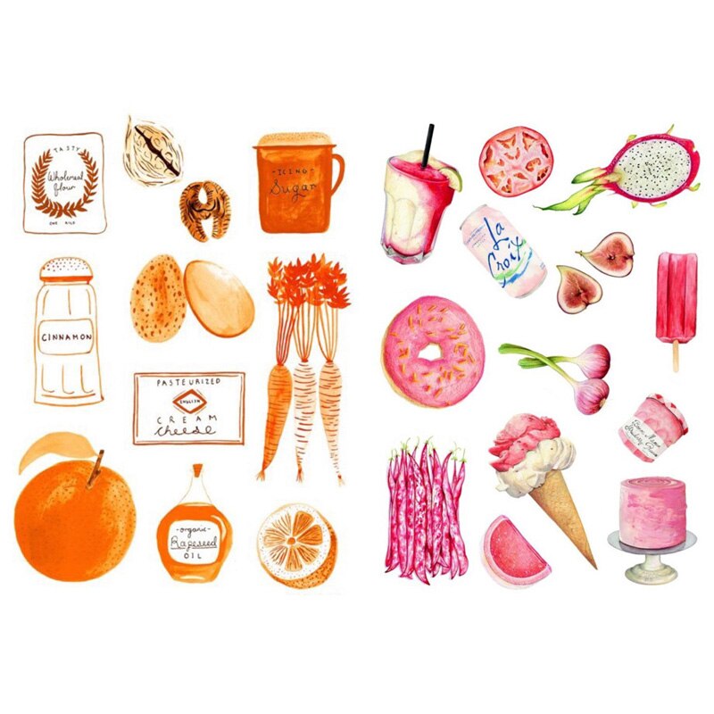 1 Uds., diarias verduras frescas, pegatinas coreanas de decoración precortada, organizador de escritorio, suministros escolares, accesorios de oficina