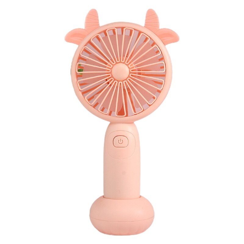 Cute Round Shape Portable Fan Small Antlers Horn Decorative Handheld Air Cooler L69D