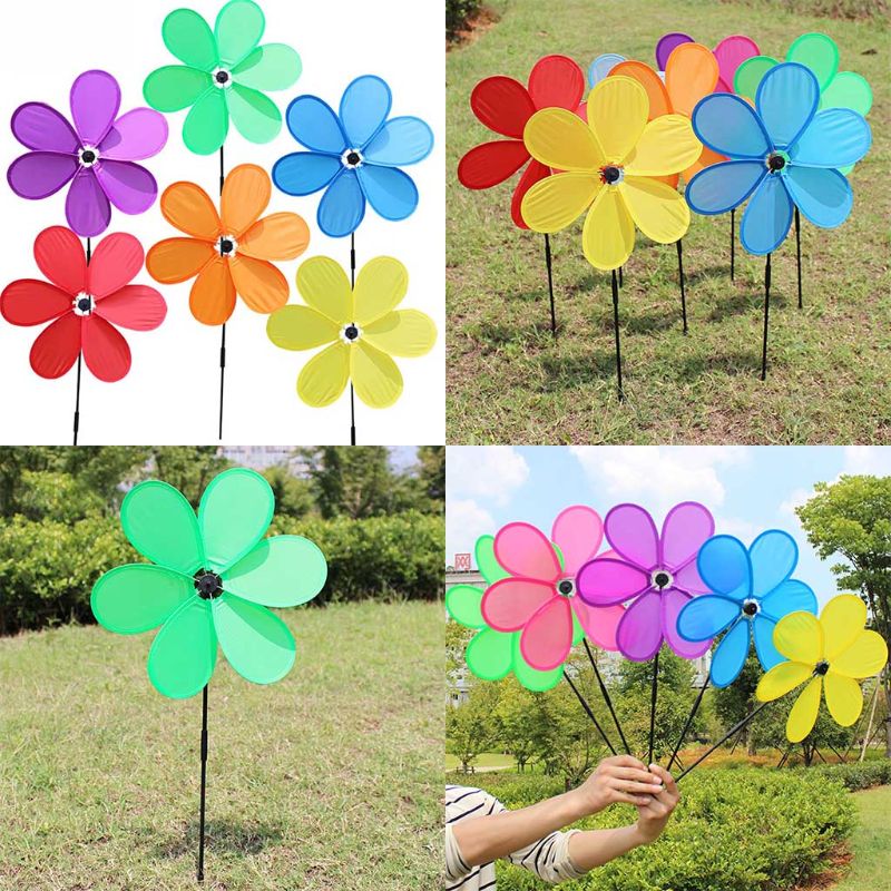 ¡Novedad! 6 piezas de molino de viento de una sola hilera de seis hojas para decoración de jardines y casas, juguetes para niños
