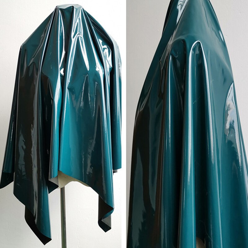50*145cm skinnende blankt blødt vinyllæderstof elastisk pvc stof materiale til kjolebetræk: 10