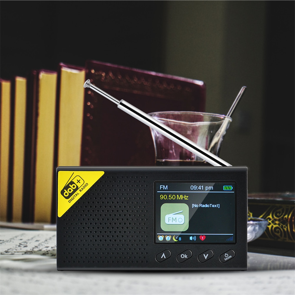 Radio Digital Bluetooth con receptor DAB/DAB + y FM, portátil, recargable, pantalla TFT LCD de 2,4 pulgadas, receptor de Radio FM