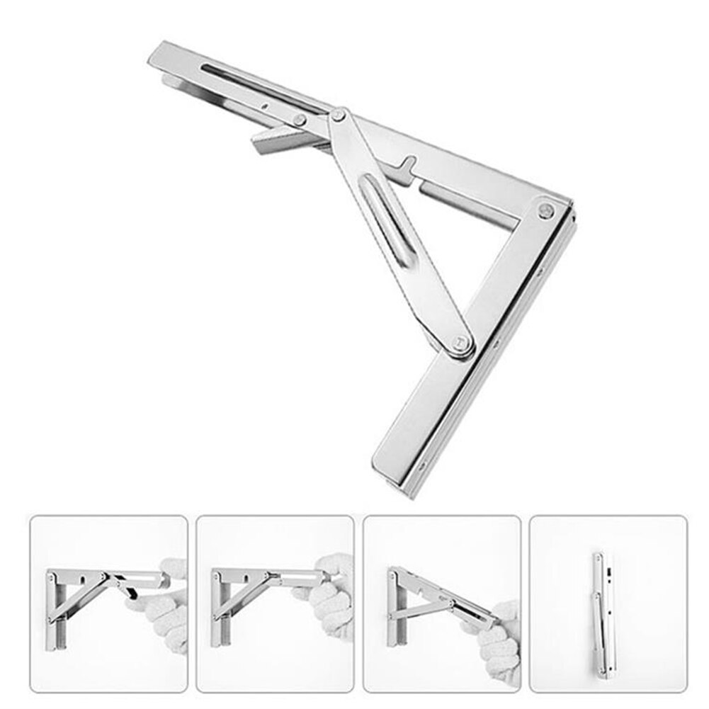 Stainless Steel Triangle Folding Scaffold Bracket Wall Installation DIY Shelf Rack Support Frame Durable Iron Corner