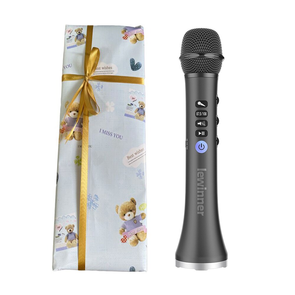 Altoparlante senza fili portatile di Bluetooth di karaoke del microfono 15W di Lewinner L-698 per iOS/androide: nero con gift warp
