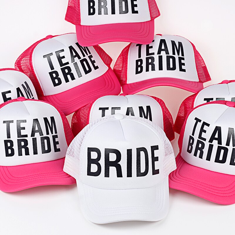 rose BRUID TEAM BRUID Vrijgezellenfeest baseball Trucker Rapper Cap Hoed Bachelorette wedding Bridal Party Caps