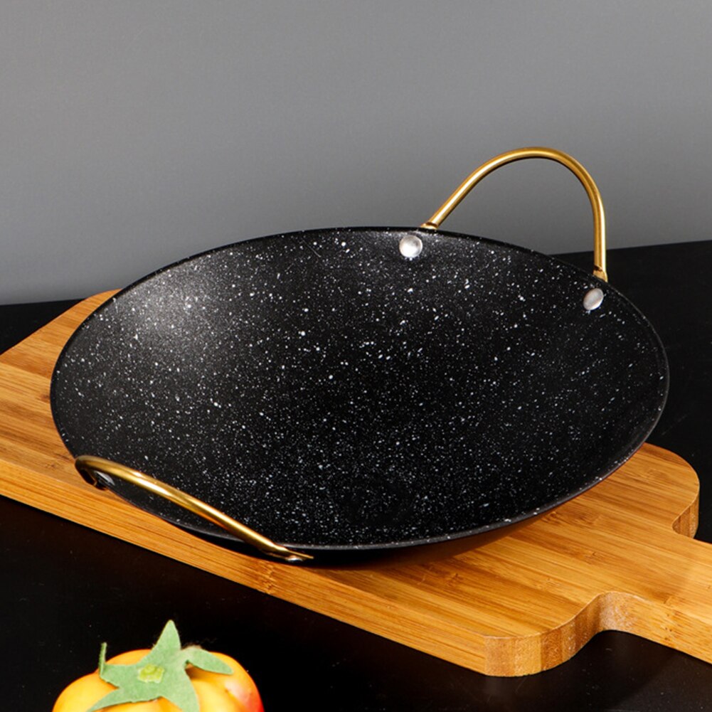 Droge Zeevruchten Pot Multifunctionele Maifan Stone Bar Non Stick Koken Restaurant Dubbele Oor Wok Japanse Stijl Spill-Proof Keuken