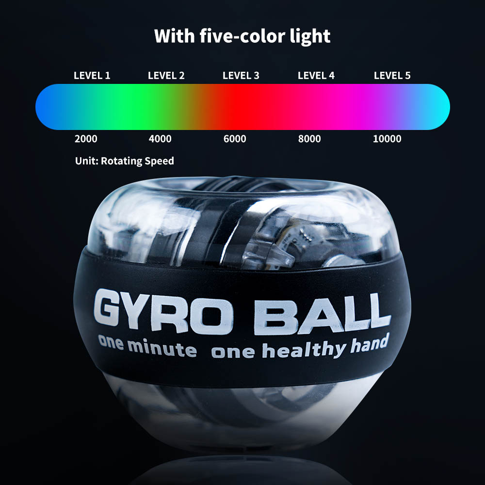 LED Handgelenk Ball Energie Trainer Ball Auto-Anfang Gyroskop Arm Hand Unterarm Schulungen gerät Energie Handgelenk Kreisel Ball Sport Fitness geräte: Beige