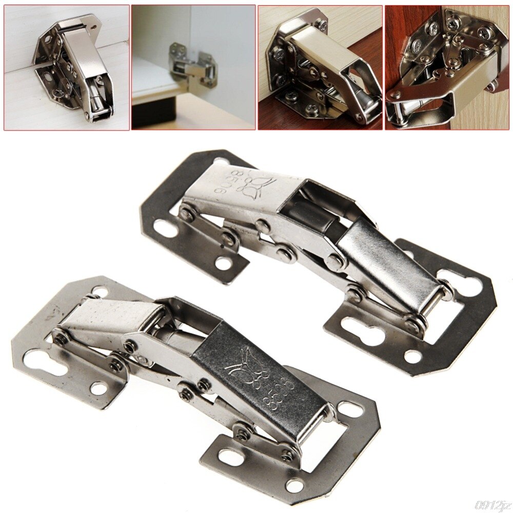 2Pcs Easy Mount 90 Degree Concealed Kitchen Cabinet Cupboard Sprung Door Hinges