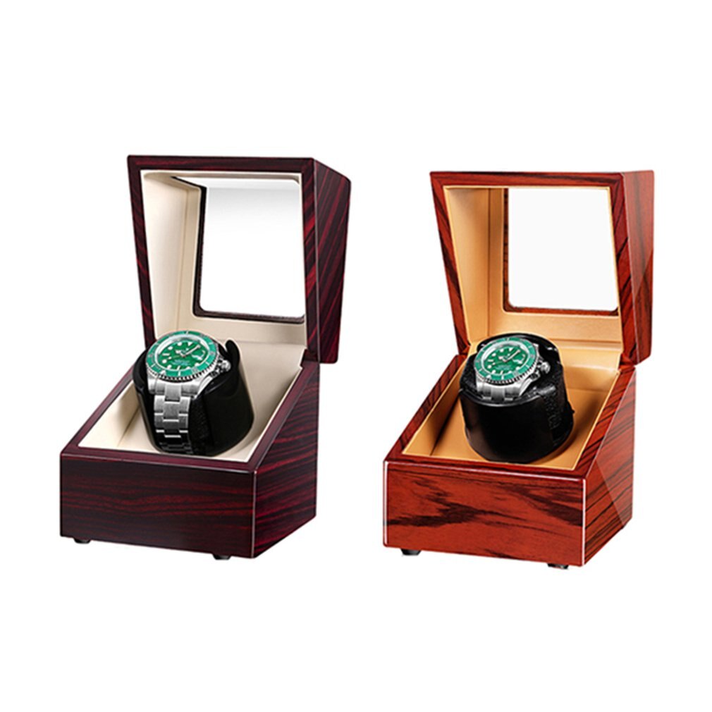 Portable Repair Single Watch Winder With Quiet Motor Wooden Storage Box Practical Automatic Watches 4 Rotation Mode
