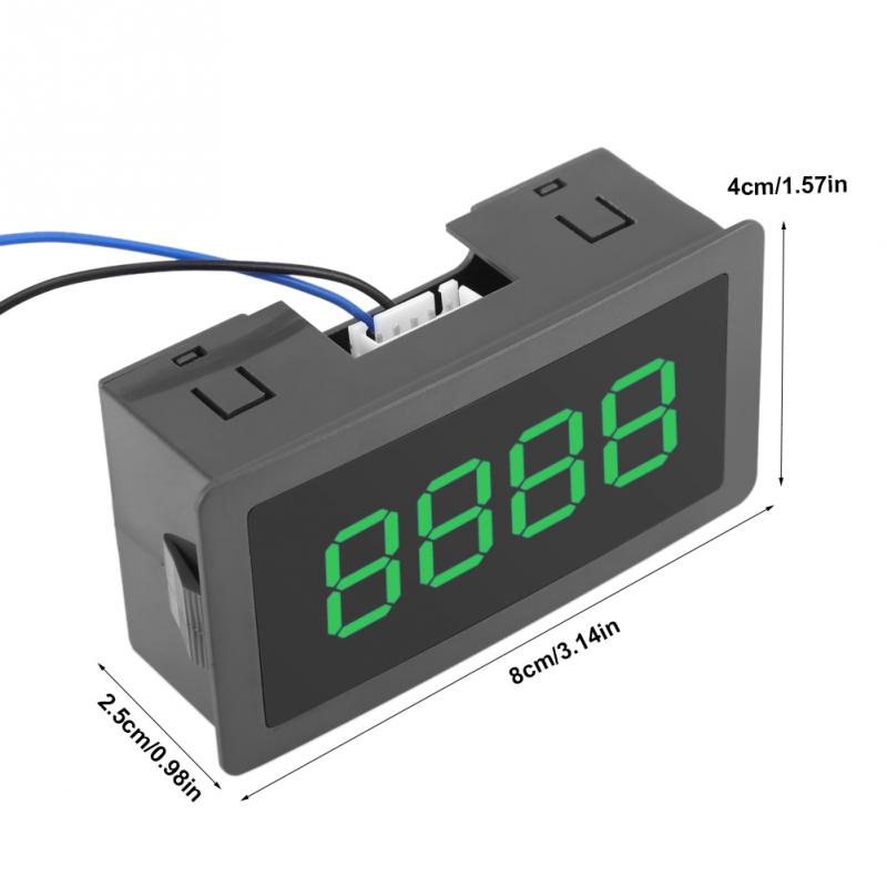 DC LED Digital Counter Display 4 Digit Tally Counter 0-9999 Up/Down Plus/Minus Panel Counter Meter with Cable: Green