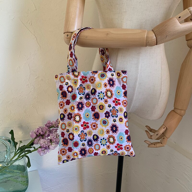 Vintage Doek Vrouwen Kleine Handtassen Jacquard Stof Dames Mini Handvat Tote Tas Mode Bloem Vrouwelijke Evening Clutch Purse: F