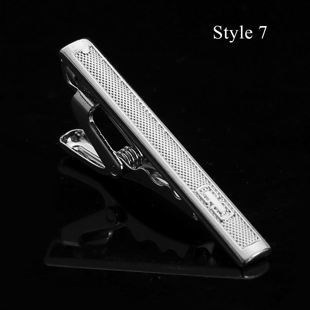Clips de alfiler de corbata clásicos para hombres, Clip de corbata de simplicidad de negocios, joyería de , barra de corbata de boda exquisita, Color plateado y dorado: Gris oscuro