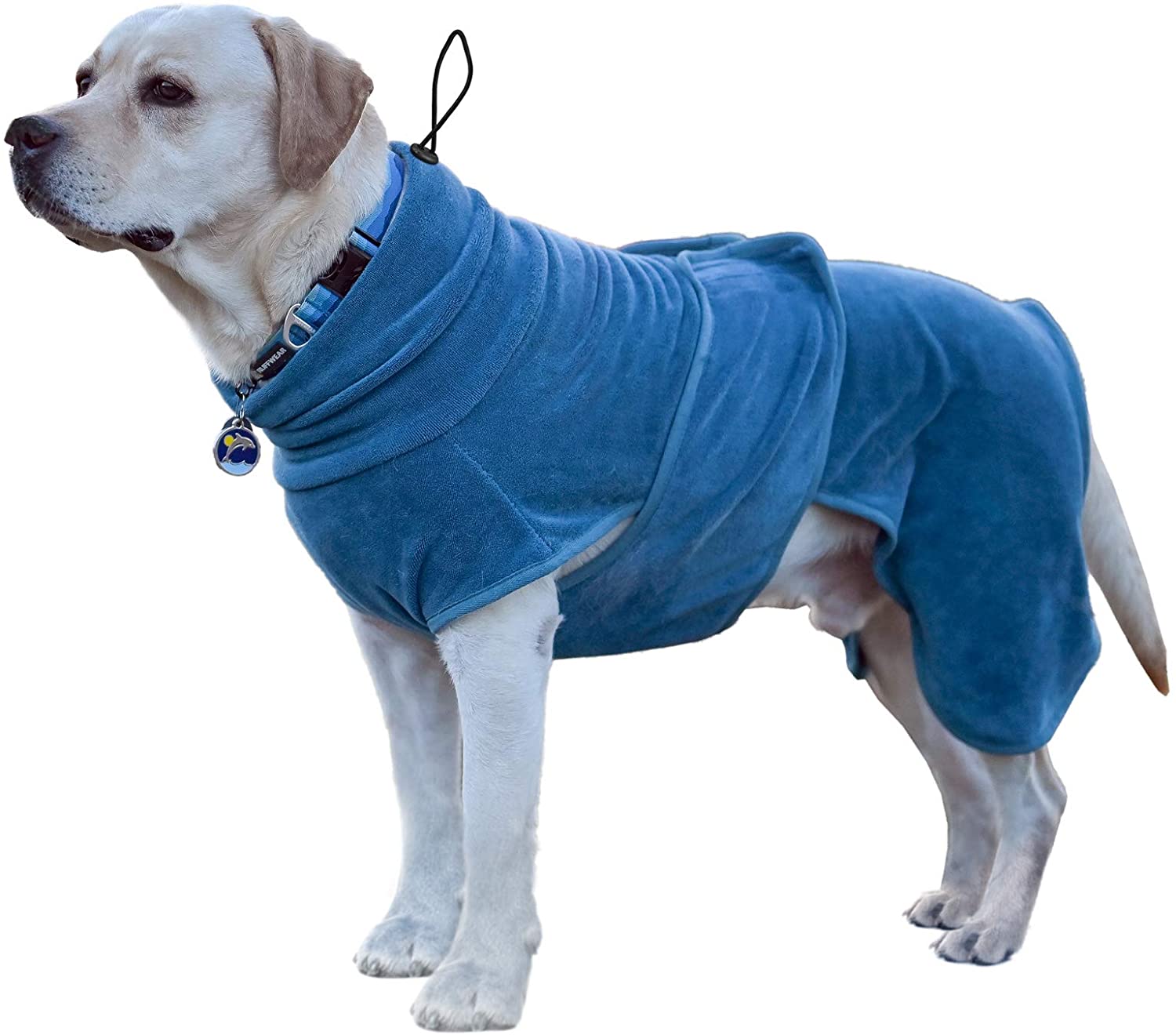 Soft Microfiber Pet Dog Drying Coat, Super Absorbent Dog Bathrobe Robe, Quick Drying Dog Bathrobe Towel- XL Blue