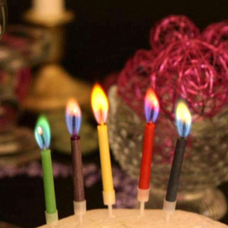 12 stks/pak Gekleurde Kaarsen Veilig Flames Birthday Party Cake Thuis Decoraties Mini Kaarsen met Kaarshouder