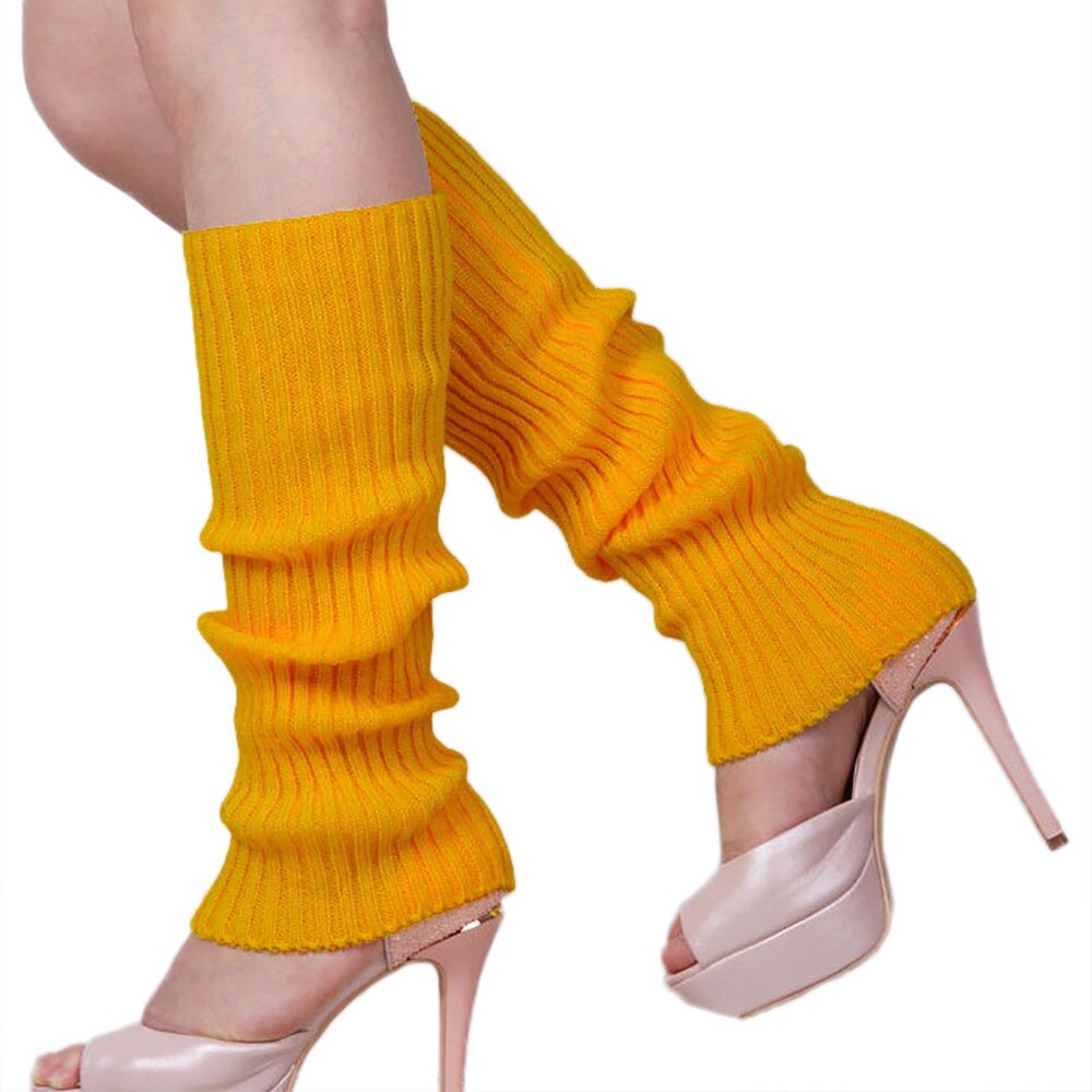 1pair Ladies And Girls Leg Warmers Fit For Sport: Yellow 