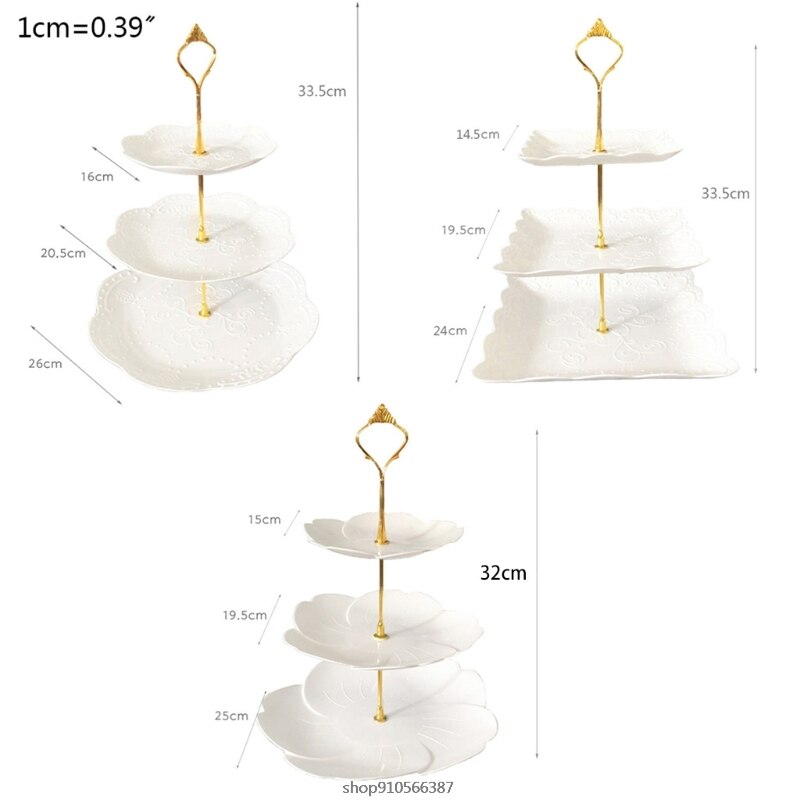 Afneembare Cake Stand Europese Stijl 3 Tier Gebak Cupcake Fruitschaal Serveren Dessert Houder Wedding Party Home Decor