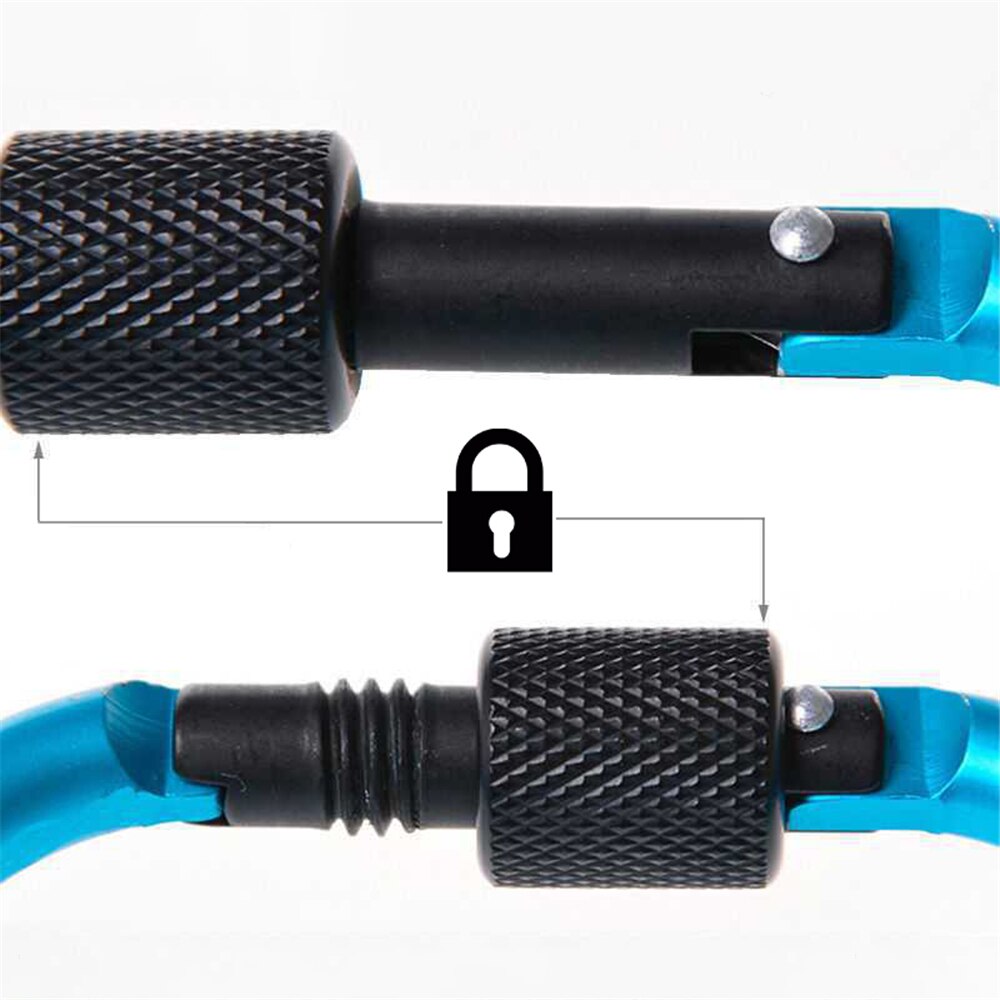 Outdoor Klimmen Aluminium D Vorm Gesp Karabijnhaak Survial Sleutelhanger Camping Klim Haak Clip Rugzak Gesp Sleutelhanger