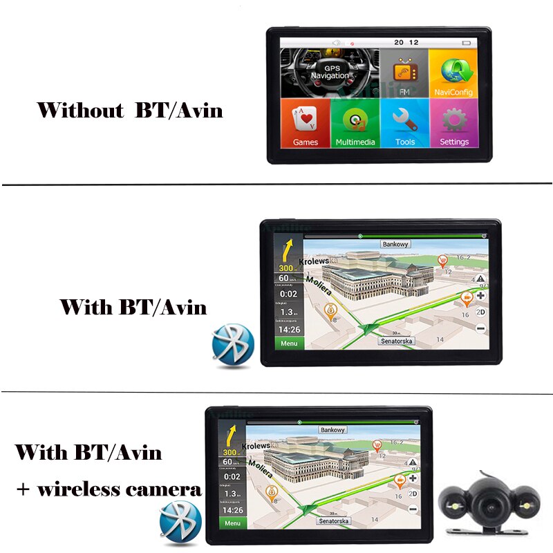 Anfilite-navegador GPS para coche y camión, dispositivo con pantalla de 7 pulgadas, 800x480, Windows Wince CE 6,0, Bluetooth AVIN 128M, 4GB, parasol