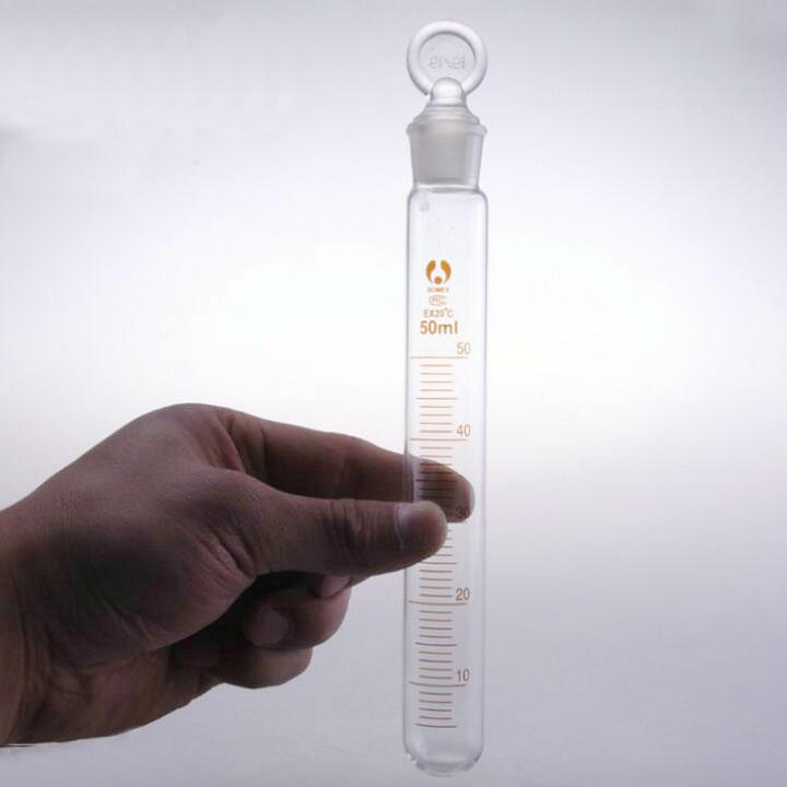 12Pcs 50ml Round bottom glass graduated test tube with glass stopper and scale lines for Lab supplies