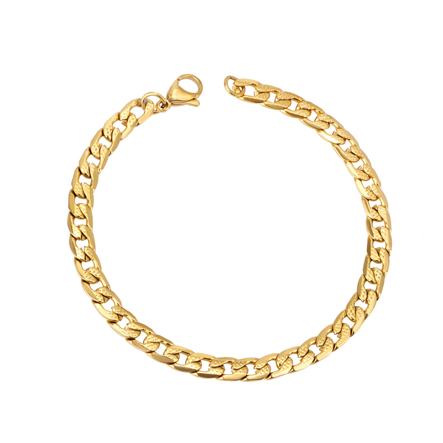 LUXUKISSKIDS Catene in Acciaio Inossidabile Braccialetti Dei Monili di Hiphop Lunghezza 22 centimetri di colore dell'oro aragosta Braccialetti per Le Donne Homme Femme Uomini: 2 oro