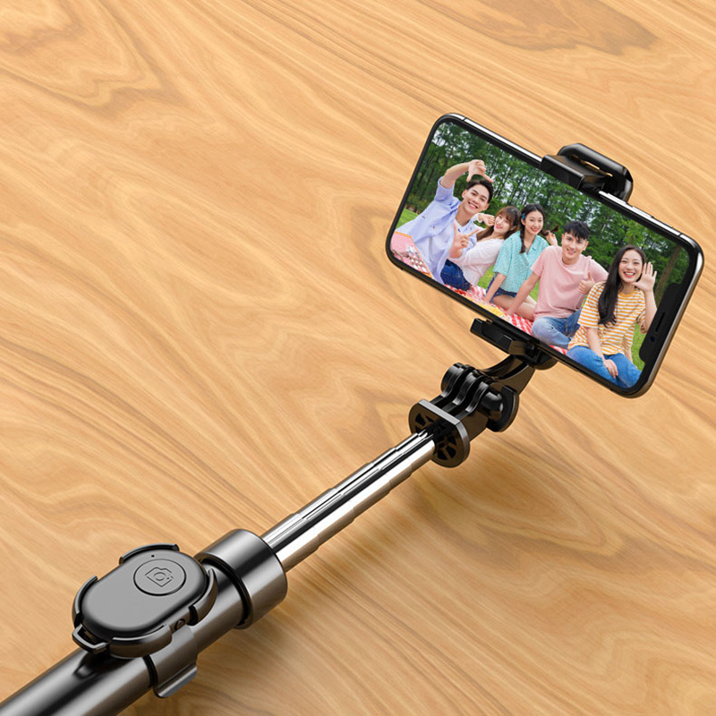 All-in-one selfie-stick-stativ mit ausziehbarer handyhalterung, bluetooth-fernbedienung und stativ für apple- und android-geräte