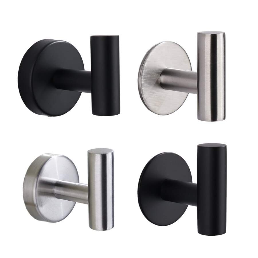 3M Sticker Adhesive Stainless Steel Wall Mount Robe Hook Door Clothes Coat Hat Hanger Bathroom Towel Hook Rack Free Nail Install