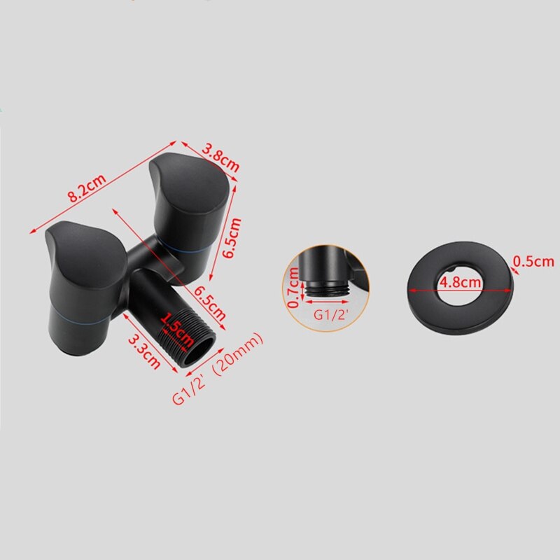 1pc Laundry Bibcock Brass Black/Black Gold Wall Mount Double Using Water Faucet Bathroom Accessories Outdoor Sink Garden Taps