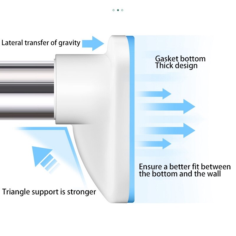 25mm Telescopic Adjustable Clothes Dryer Stainless Steel Tension Rod Bathroom Rail Can Be Used for 19.69-27.56inch