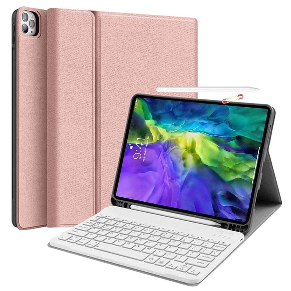 Toetsenbord Case Voor Ipad Pro 11 Inch Bluetooth Keyboard Stand Cover Voor Ipad Pro 11 Met Potlood houder Tablet Shell: Pink