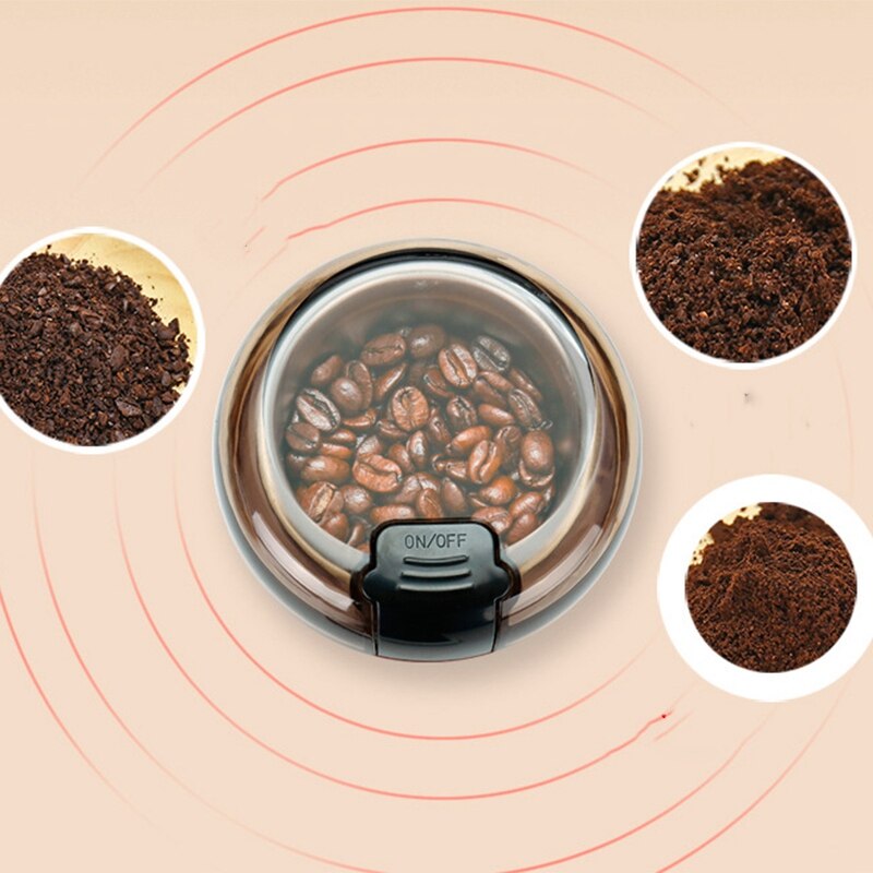 Portable Mini Grinder Home Electric Coffee Machine Powder Machine(Eu Plug)