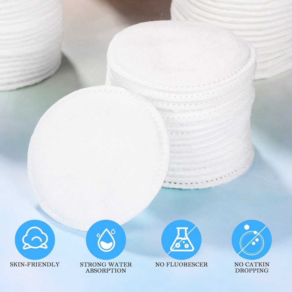 Frcolor 200 Pcs Makeup Cotton Round Pads Thickened Three Layer Facial Cotton Pads Soft Remover