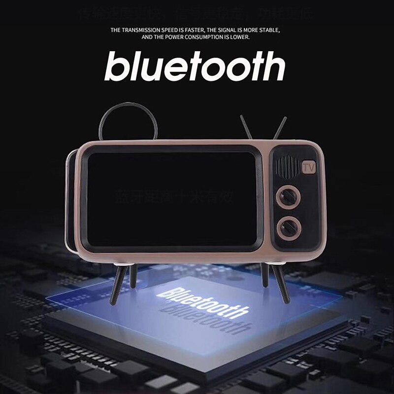 Mobiele TV Bluetooth speaker Draagbare Mini speaker Draadloze Stereo Muziek Surround Bass HiFi Geluid Retro speakers voor mobiele telefoons