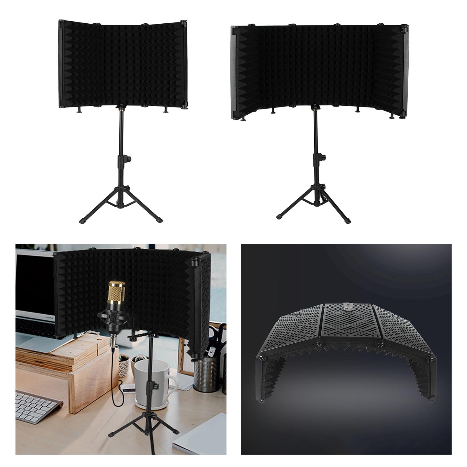 Microphone Isolation Shield Mic Sound Dampening Foam Reflector for Singing