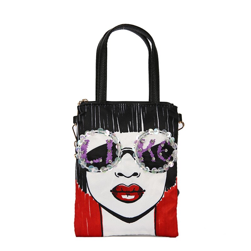 Leren damestassen en handtassen met pailletten, crossbody tas, schoudertas voor dames, casual tas: En