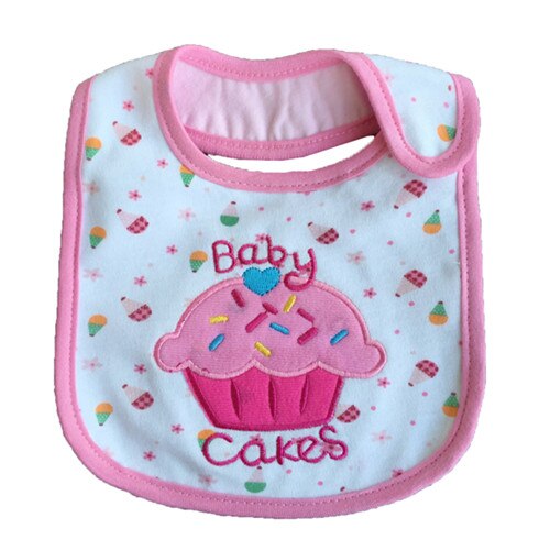 3 Stk/partij Baby Bibspattern Peuter Waterdicht Speeksel Handdoek Katoen Fit 0-3 Y: cake