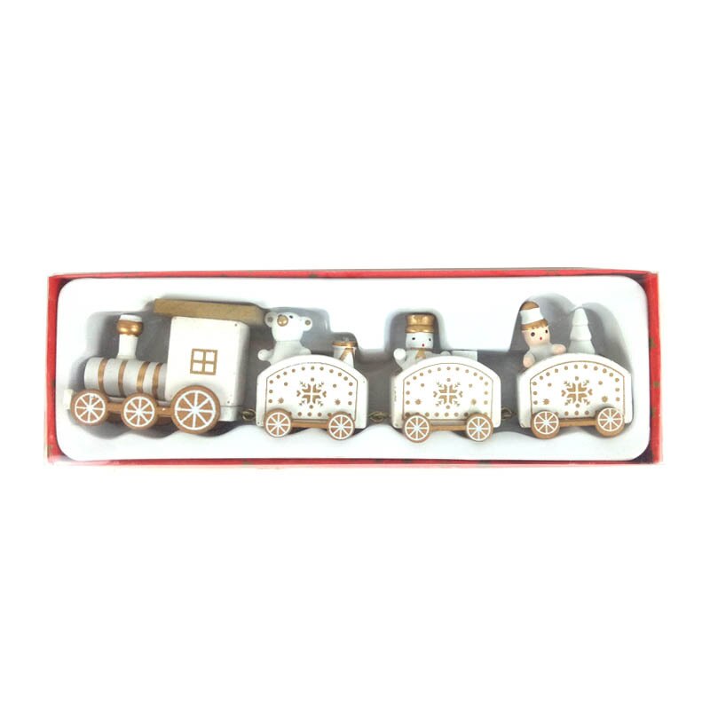 Cute Christmas Wood Small Train Toy Festival Home Decoration Christmas Innovative for Kids Children Navidad 2021Childrens: Y1212 White Four