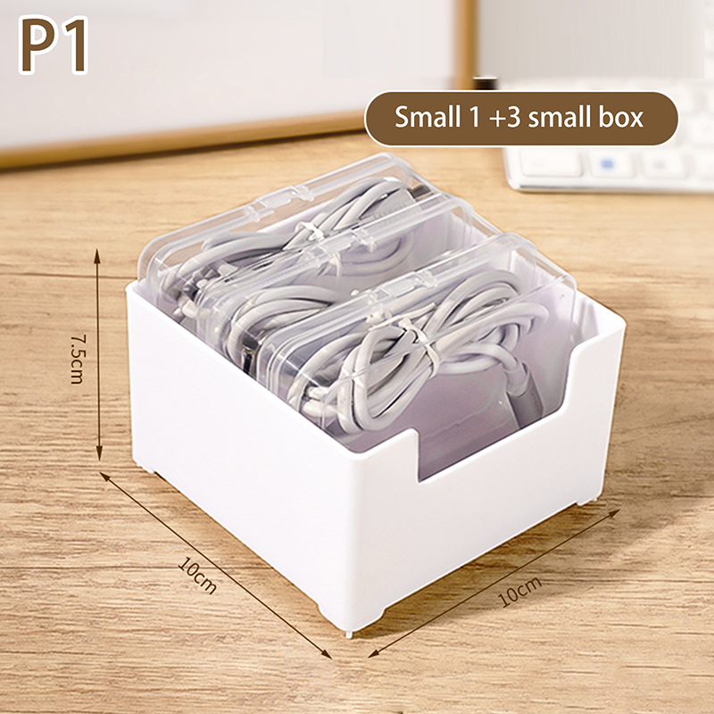 1Set Data Cable Storage Box Cable Organizer Bag With Power Charging Cable Management And Desktop Cable Management Organization