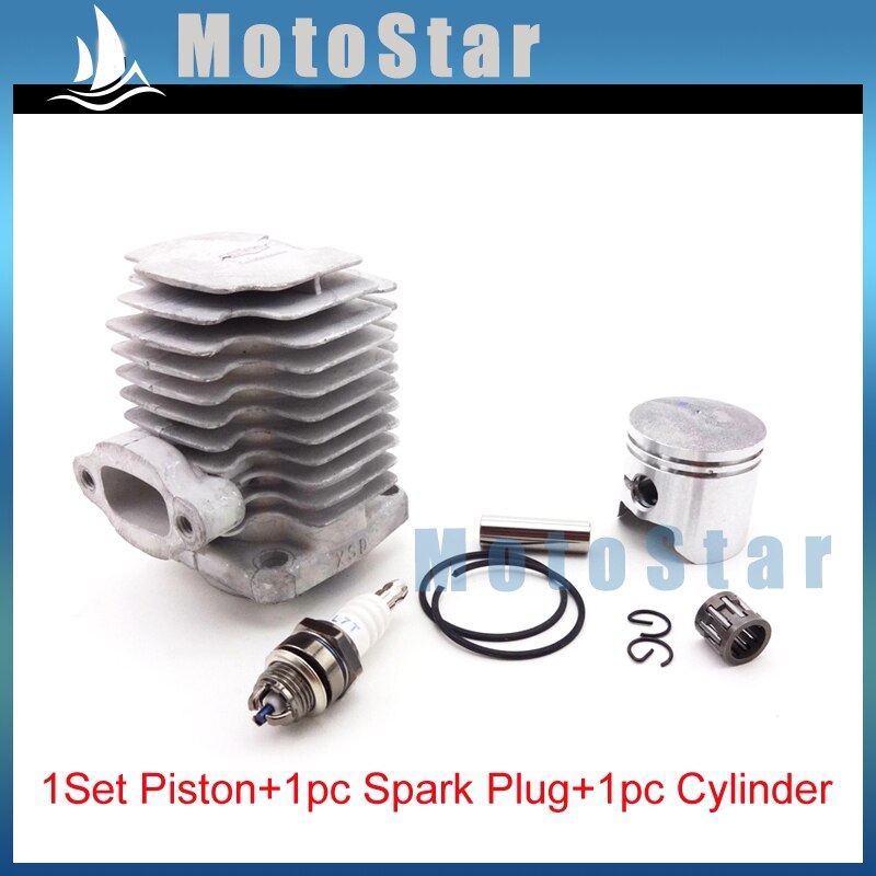 3 Electrode L7T Spark Plug + 40mm Cylinder Head + 10mm Piston Pin Ring For 47cc 2 Stroke Engine Mini Quad ATV Pocket Dirt Bike