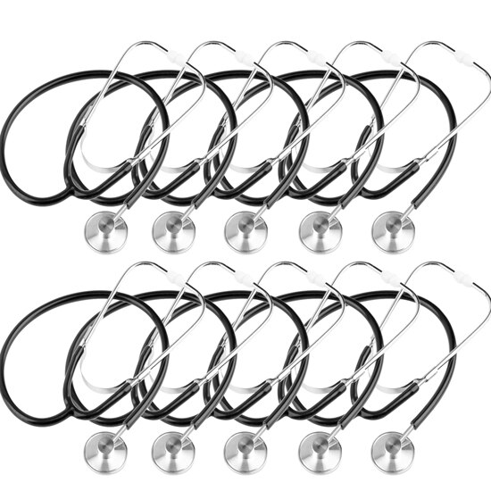 Single Tube Aluminium Alloy Chestpiece Home Doctors Nurse Clinical Cute Cardiology Stethoscope: 10 PCS Stethoscope