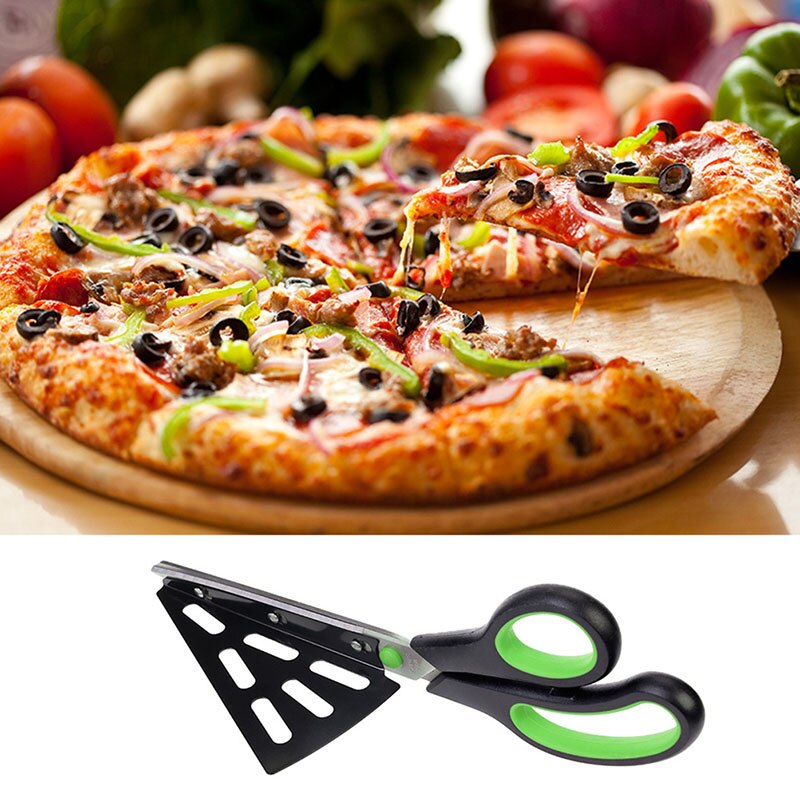 1 Pcs Pizza Scissor Cutter Stainless Steel Scissor Cut Pizza with Detachable Spatula JW
