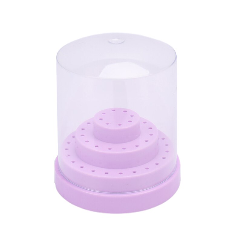 48 Holes Empty Holder Storage Box Holder Stand Display Container Manicure Accessories Acrylic Cover Tools Nail Art Drill Bits: 4