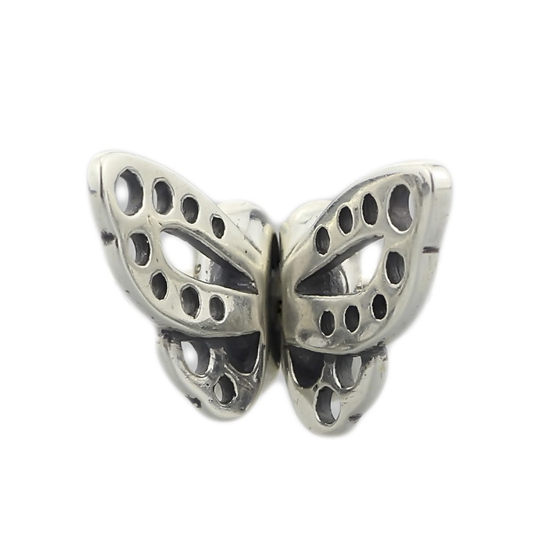 Echt 925 Sterling Zilver Dancing Vlinder Spacers Charm Kralen Fit Europese 3.0 Mm Armband Sieraden