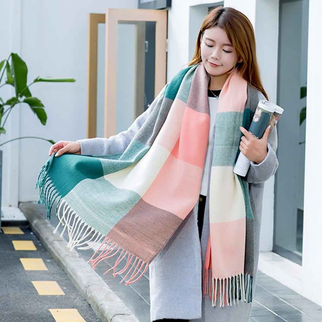 Hiver écharpe femmes Plaid écharpe femmes dames hiver écharpe épais gland Plaid écharpe décontracté longue nouvelle châle écharpe Plaid châle