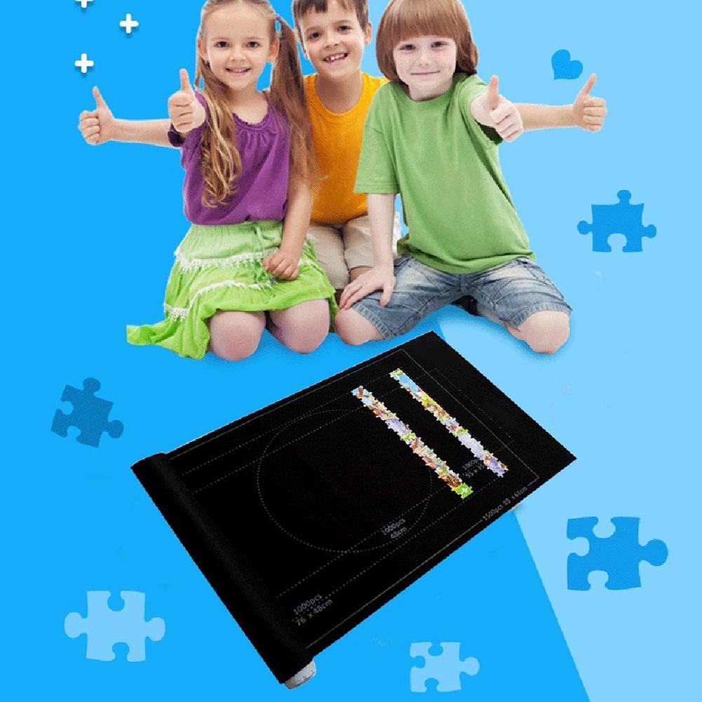 Portable Felt Mat Roll Up Storage Blanket Jigsaw Puzzle Game Pad with Air Pump Puzzle Accessories Portable Travel Storage Bag