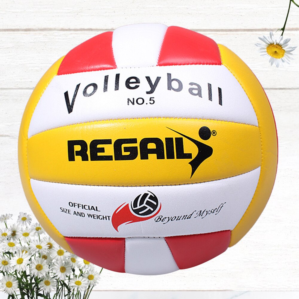 1PC Standard Volleyball Soft Sport PU Volleyball for Outdoor Training Games (Red)