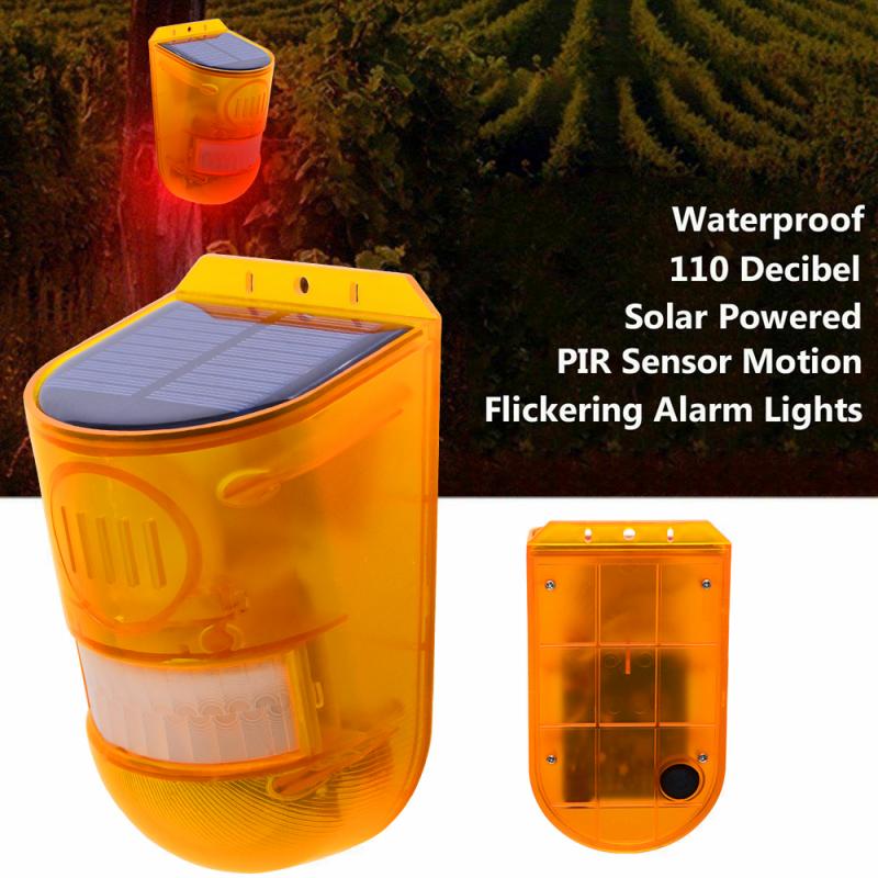Solar Alarm Light Wireless PIR Motion Sensor Garden Outdoor Solar Waterproof Siren For Home Burglar Home Security Alarm System