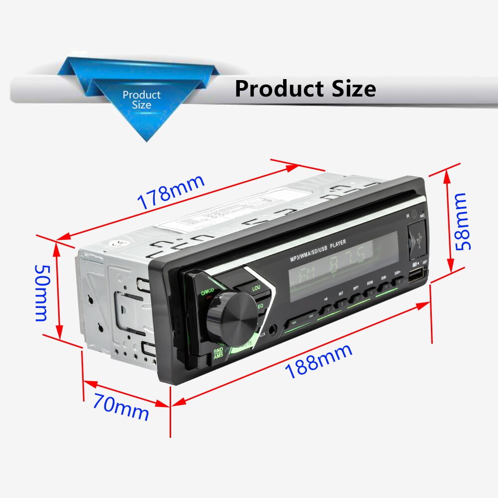 VODOOL 505 1DIN In-Dash Auto Radio Stereo Bluetooth Autoradio FM USB AUX TF Karte Eingang Kopf Einheit Empfänger multimedia MP3 Player