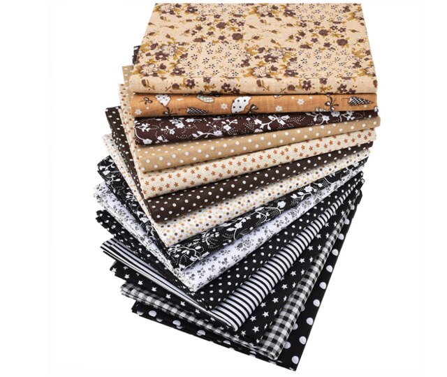 DIY Cotton Twill Printing Fabric 25*25 Hand-made Cloth Fabric Cotton Patchwork Polyester Cotton Print Fabric: 3picture    6pcs