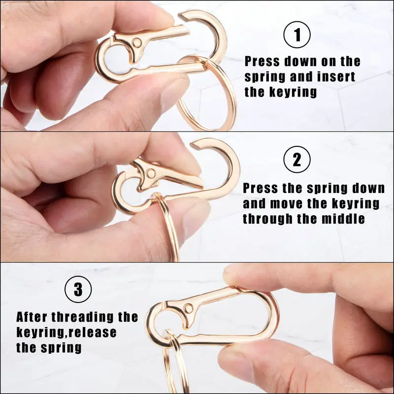 Metal Carabiner Clip Keychain Carabiner Shap Keyring Key Chain Ring Clip Holder Organizer for Home Car Keys Key Finder Women Men